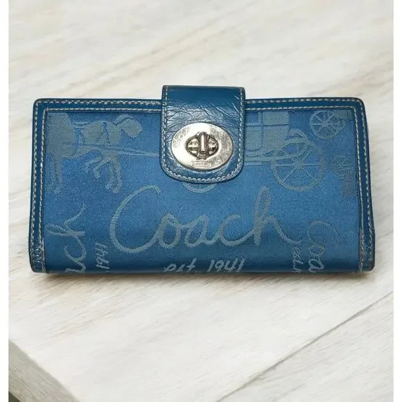 Y2K Coach F15157 Gallery Horse & Carriage Tote & Turnlock Checkbook Wallet - Picture 7 of 16